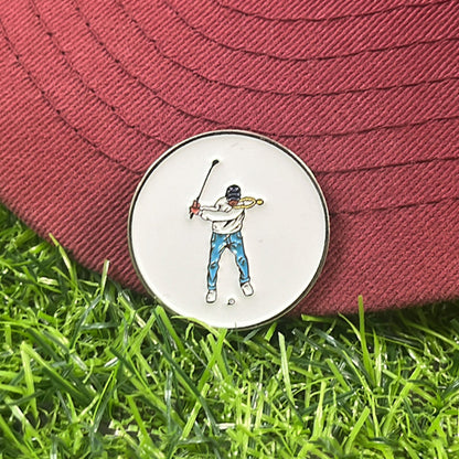 Swinging Man Golf Ball Marker