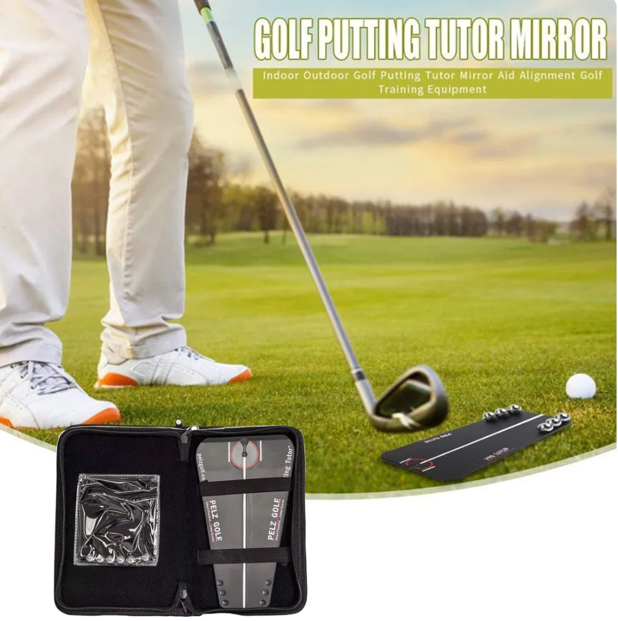 putting mirror, putting aid, golf training tool, putting tool, golf training accessories, teetopia