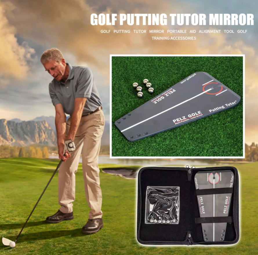 putting mirror, putting aid, golf training tool, putting tool, golf training accessories, teetopia, putter